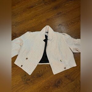 Cropped Tweed Blazer Jacket